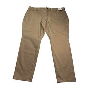 Sonoma Womens Skinny Mid Rise Pants Size 24W Tan Khaki Cotton Blend New